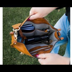 Grey Chloe Crossbody with Leopard Guitar Strap